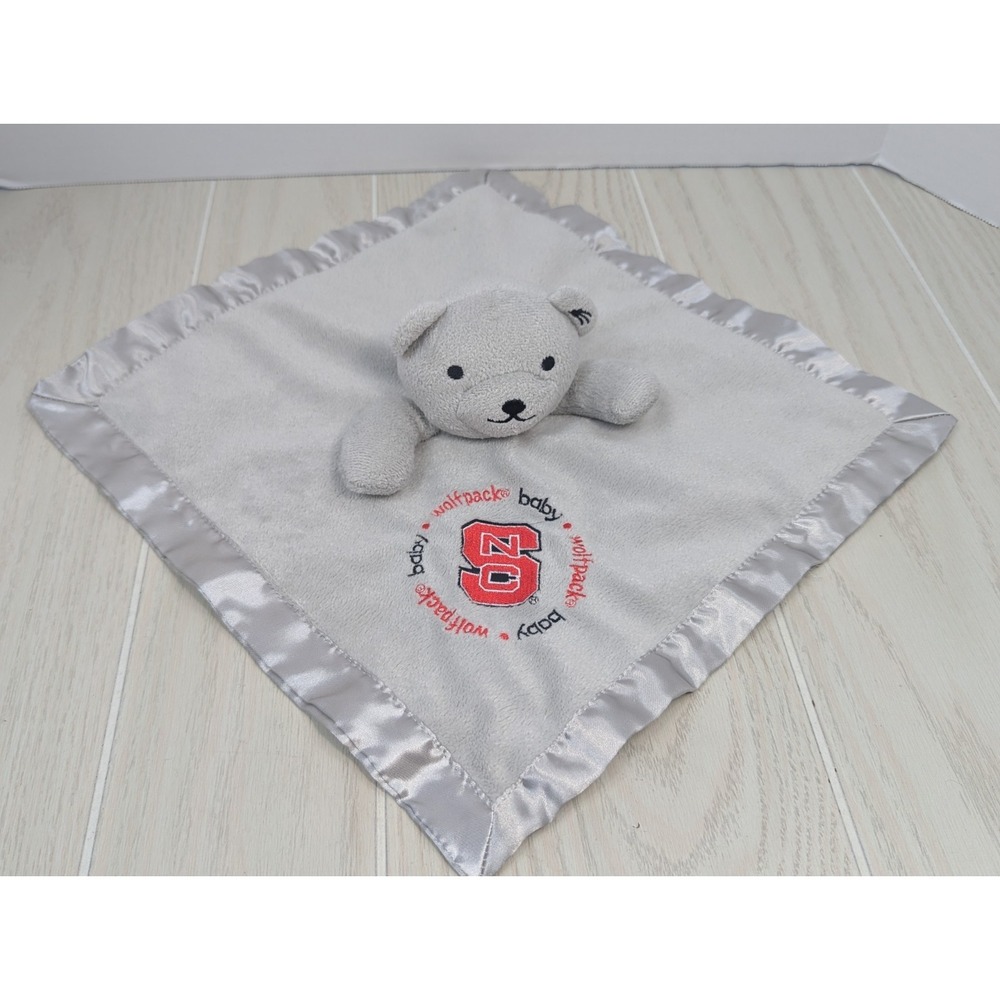 Baby Fanatics NC State Wolfpack gray teddy‎ bear lovey baby security blanket